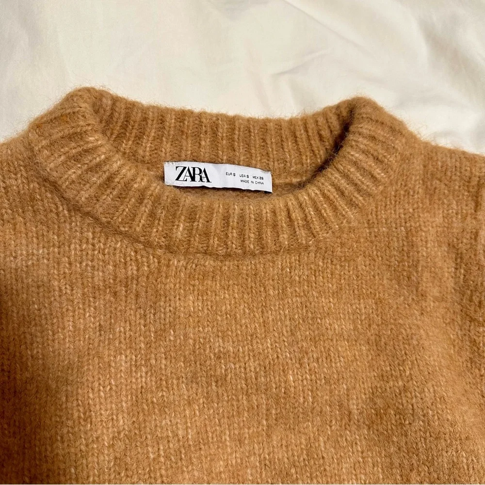NEW* Brown cropped sweater Zara - Picture 3 of 4